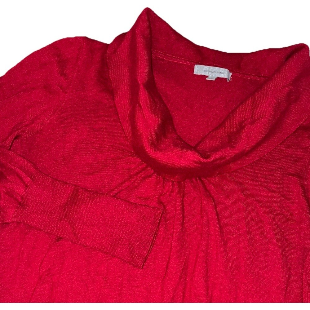 Classiques Entier Sweater Women's L Red‎ Silk Cashmere Blend Cowl Neck